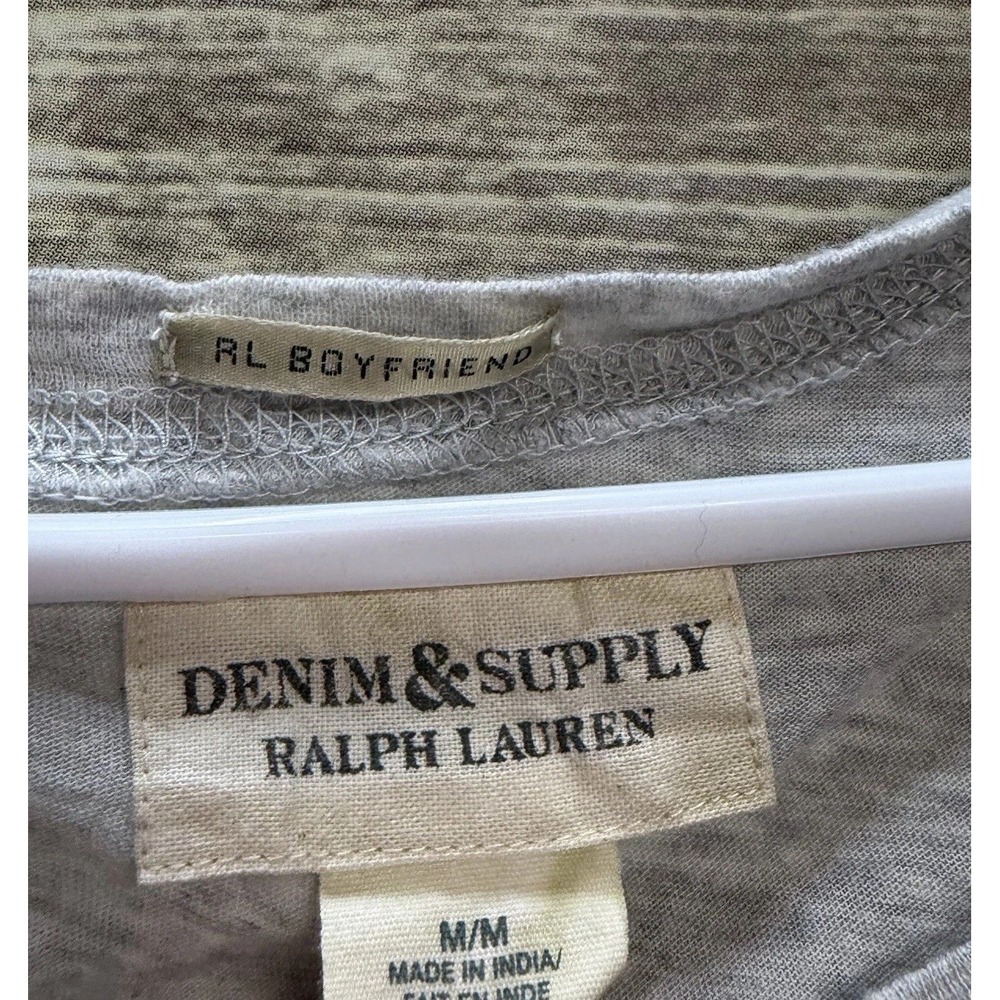 Ralph Lauren Denim & Supply women's Medium gray flag pocket tee Shirt - Picture 3 of 5